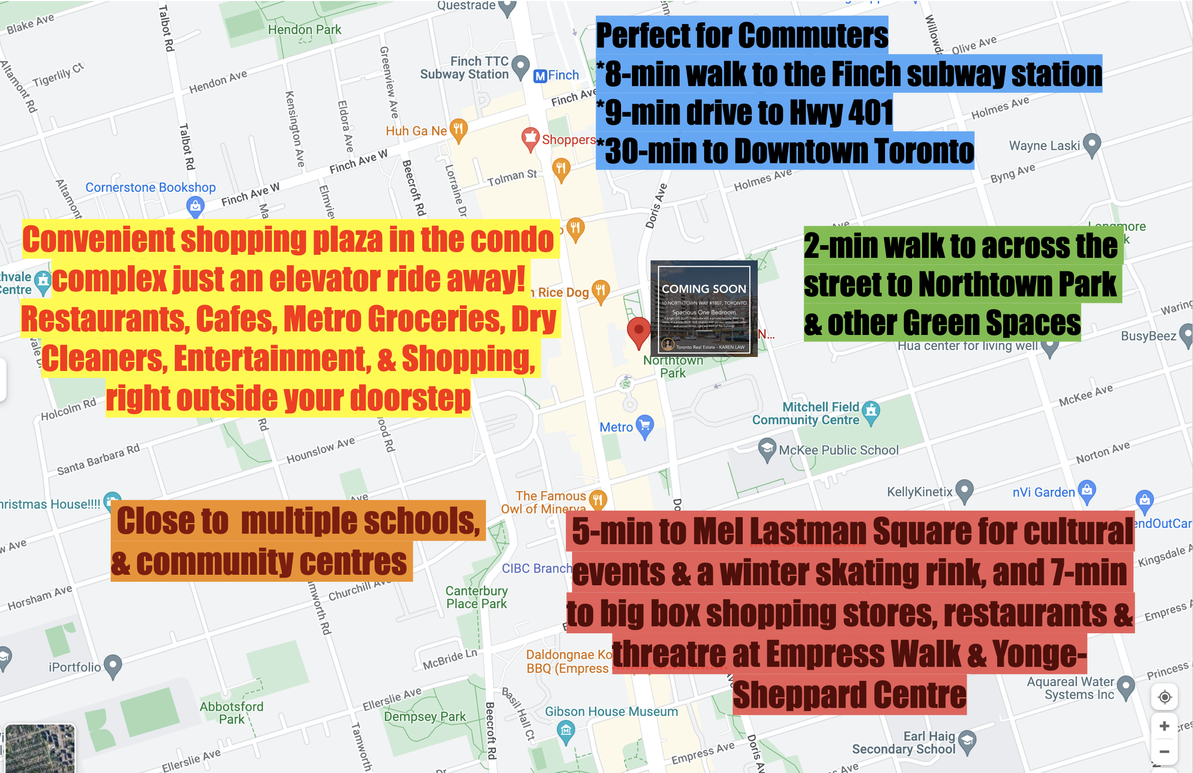 Map of Yonge and Finch